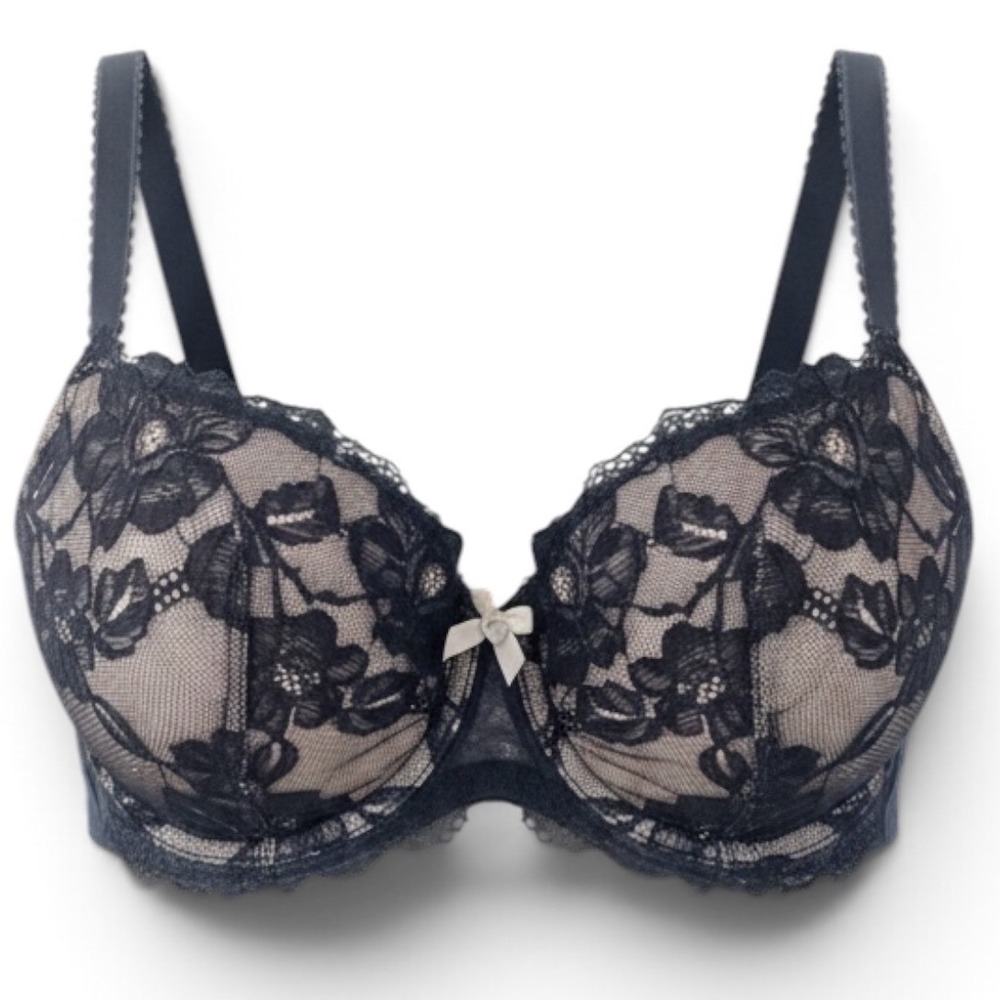 Victoria's Secret Body by Victoria Black Lace Lined Demi Bra 34DDD